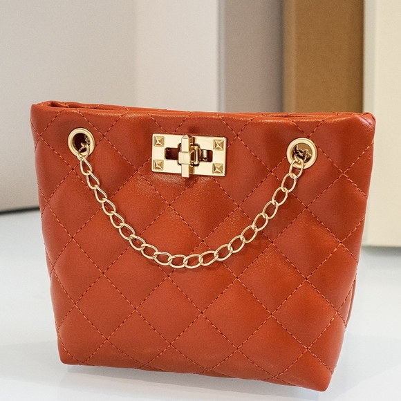 Handbags - Twist Lock Quilted Square Bag